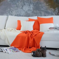 Decke Domino Weiß/Orange von Lenz&Leif