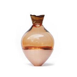 Handgefertige Vase India 2 Peach/Copper von...