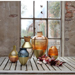 Handgefertige Vase India 2 Peach/Copper von...