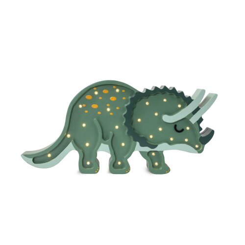 Kinderzimmerlampe Dino Triceratops Military Green von Little Lights