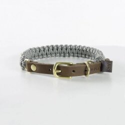 Hundehalsband Touch of Leather Grau von Molly & Stitch / Varianten