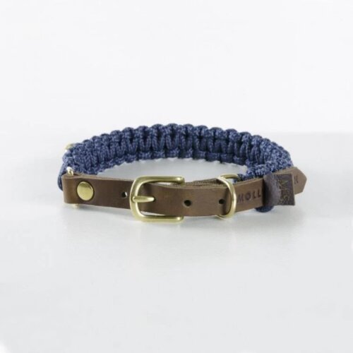 Hundehalsband Touch of Leather Navy Blau von Molly & Stitch / Varianten