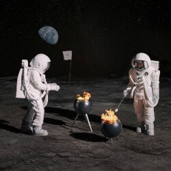 Feuerschale Moon 45 mit niedrigem Fuss von höfats