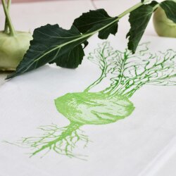 Geschirrtuch Kohlrabi Halbleinen von Frohstoff