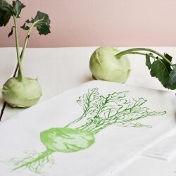 Geschirrtuch Kohlrabi Halbleinen von Frohstoff